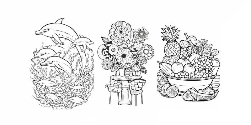 Midjourney Prompt – Coloring Book Pages